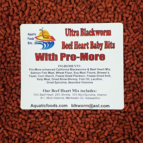 Aquatic Foods Inc. S and B PRO_More Blackworm Beef Heart Mix Baby Bits for Discus_ Cichlids1 8_lb