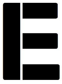 18x24 Large Letter Stencil from 4 Ply Mat Board _Letter E