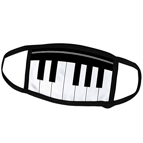 3dRose Piano Keys _ Black and White Keyboard Musical Design _ Pianist. _ Face Covers _fc_112827_3_