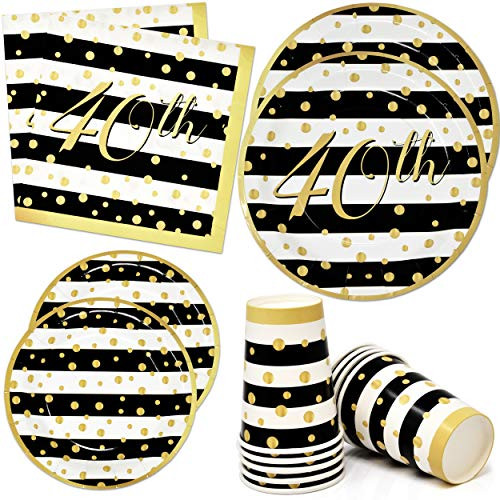 40th Birthday Plates and Napkins Set Party Supplies Tableware 24 9 inch Paper Dinner Plates 24 7 inch Dessert Plate 24 9 Oz. Cups 50 Lunch Napkins Forty Happy Party Favors Fortieth Anniversary Celebration 40th Birthday Plates and Napkins Set Party Supplies Tableware 24 9 inch Paper Dinner Plates 24 7 inch Dessert Plate 24 9 Oz. Cups 50 Lunch Napkins Forty Happy Party Favors Fortieth Anniversary Celebration