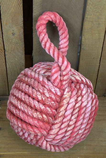 6" Diameter Monkey Paw Sailor Knot Doorstop (Whitewashed Red Cotton) 6" Diameter Monkey Paw Sailor Knot Doorstop (Whitewashed Red Cotton)