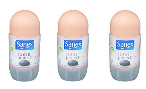 Sanex Natural Protection with Alum Stone 0 Percent  Alcohol for Sensitive Skin 1.7 FL OZ _Pack 3_