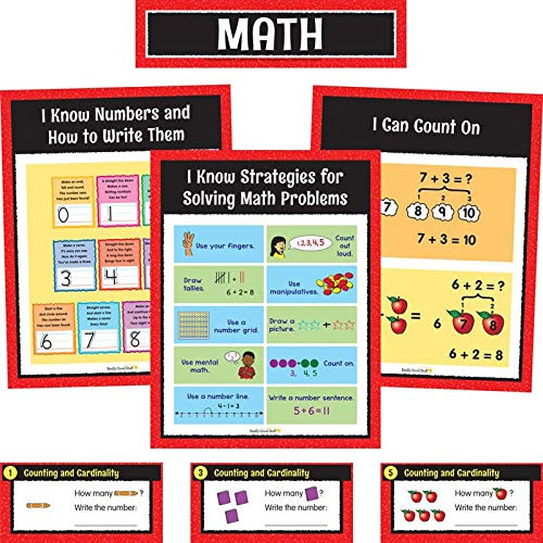 Really Good Stuff Math Center Work Office Cards Grade K