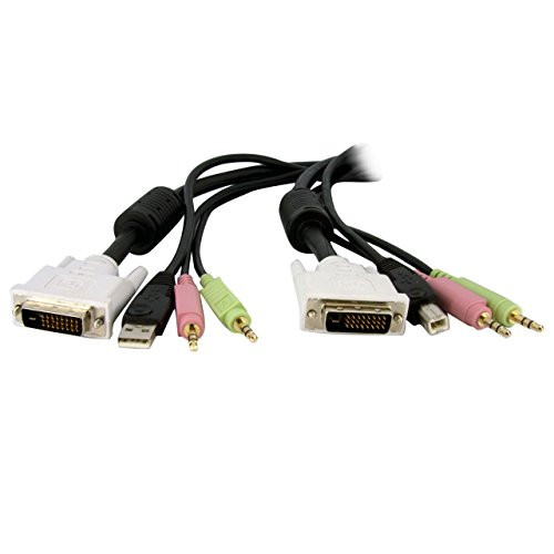 StarTech.com 4-in-1 Cable for KVMs with Dual Link DVI and USB - Audio & Microphone Cables Built-in - 6ft (2m)