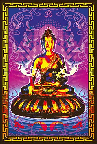 Studio B Buddha Non_Flocked Laminated Blacklight Poster _ 24.5 inch  x 36.5 inch