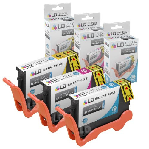 LD Compatible Ink Cartridge Replacement for Lexmark 150XL High Yield _Cyan_ Magenta_ Yellow_ 3_Pack_