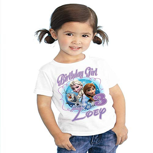 Frozen Elsa and Anna Birthday Girl Toddler Shirt_ Frozen Birthday Shirt