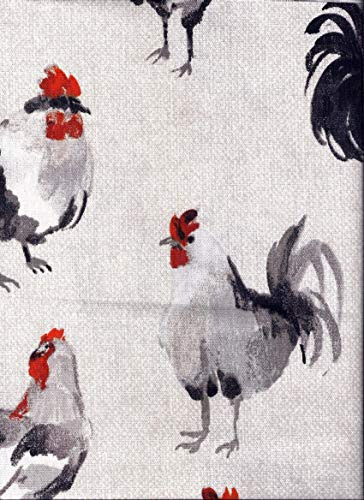 Gray Black Roosters Valance