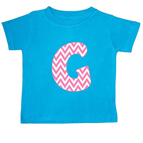 inktastic Cute Pink Chevron Initial G Baby T_Shirt 18 Months Turquoise 3cb6b