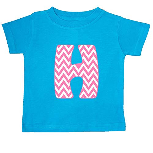 inktastic Cute Pink Chevron Initial H Baby T_Shirt 24 Months Turquoise 3cb6c