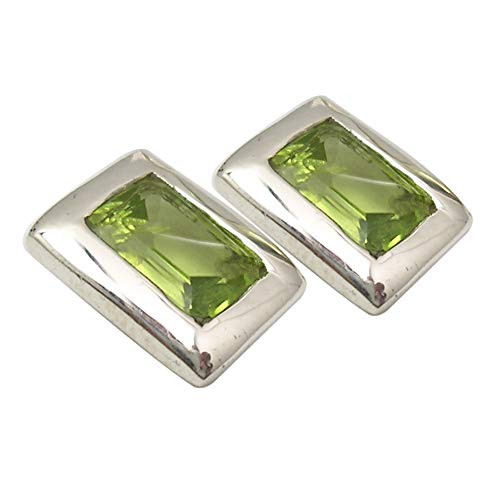SilverStarJewel 925 Pure Sterling Silver 5 x 7 mm Peridot Earrings 0.4 inch New Jewelry SilverStarJewel 925 Pure Sterling Silver 5 x 7 mm Peridot Earrings 0.4 inch New Jewelry