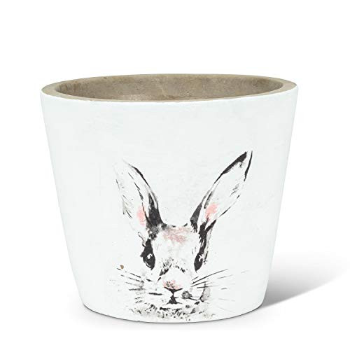 Abbott Collection 27_BENJAMIN_523_MD Md Bunny Head Planter_5 inch  H_ 5 inches H_ White Grey