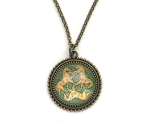 Celtic Horse Necklace Three Horses with Celtic Knot Celtic Horse Necklace Three Horses with Celtic Knot