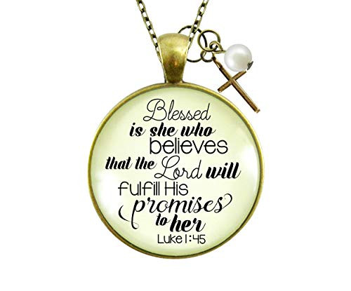 Gutsy Goodness 24 inch Blessed is She Who Believes Necklace Bible Quote Cross Jewelry Gutsy Goodness 24 inch Blessed is She Who Believes Necklace Bible Quote Cross Jewelry