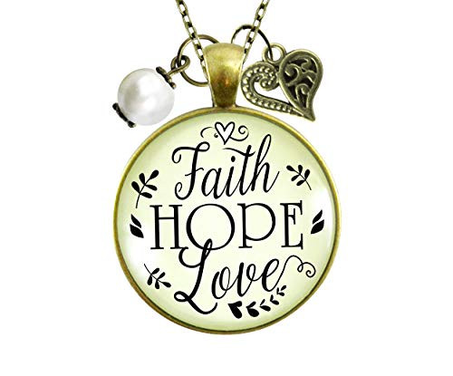 Gutsy Goodness 24 inch Faith Hope Love Necklace Womens Inspirational Friendship Jewelry Gutsy Goodness 24 inch Faith Hope Love Necklace Womens Inspirational Friendship Jewelry