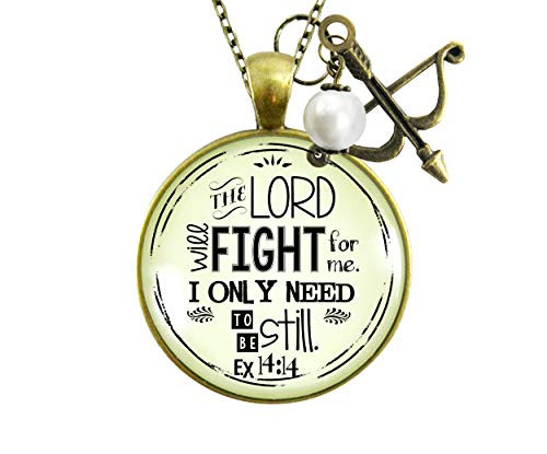 Gutsy Goodness 24 inch Faith Necklace the Lord Will Fight for You Bow Arrow Charm Jewelry Gutsy Goodness 24 inch Faith Necklace the Lord Will Fight for You Bow Arrow Charm Jewelry