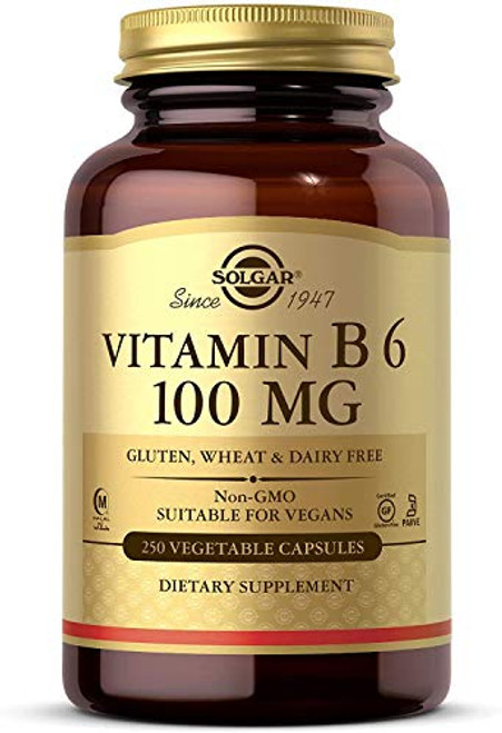 Solgar  Vitamin B6_ 100 mg_ 250 Vegetable Capsules