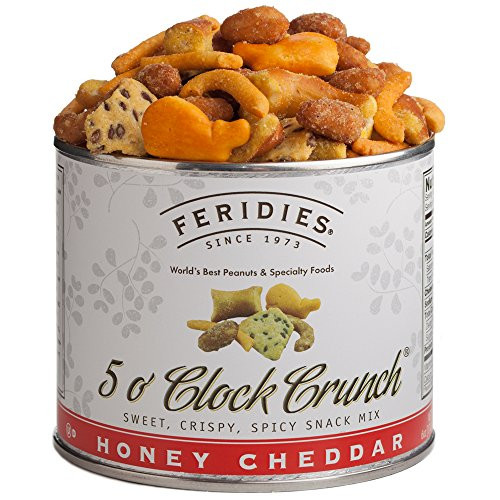 FERIDIES Honey Cheddar 5 O'clock Crunch Sweet and Spicy Snack Mix 6oz Vacuum Sealed Tin