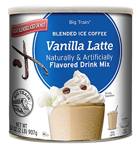 Big Train Blended Ice Coffee_ Vanilla Latte_ 2 Pound_ Powdered Instant Coffee Drink Mix_ Serve Hot or Cold_ Makes Blended Frappe Drinks