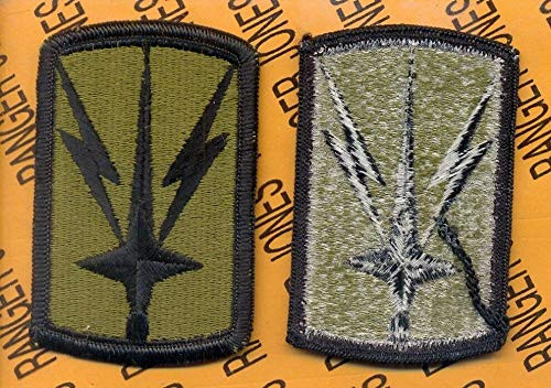 US Army 1107th Signal Brigade OD Green  and  Black Duty Uniform Patch m e