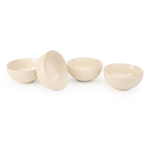 Signature Housewares 4860 Sahara Assorted Bowls (Set of 4), Ivory