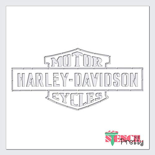 Long Form Stencil _ Harley Davidson Motor Cycles Wide Template_XS _11 inch  x 7 inch __ Ultra Thick Exhibit Grade White Color Material