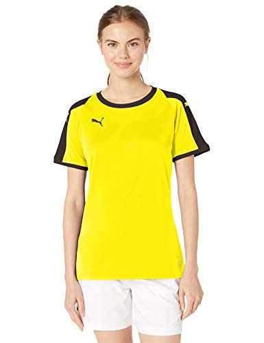 PUMA Women's Liga Jersey Shirt_ Cyber Yellowpuma Black_ L