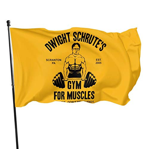 Not Dwight Schrute'S Gym for Muscles Flag 3x5 Ft Polyester Durable and Not Easy to Fade Full_Width Products_ Single_Sided Printing