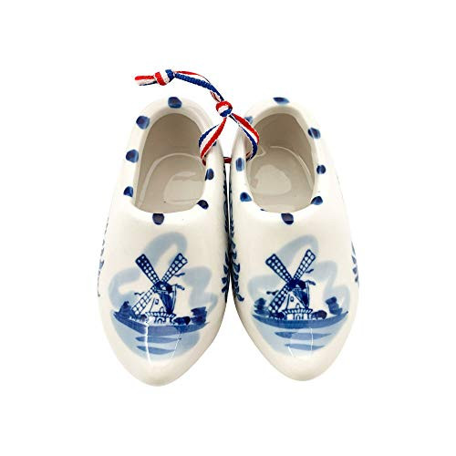 Essence of Europe Gifts E.H.G Ceramic Dutch Wooden Shoe Pair _5 inch _
