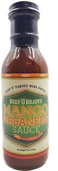 Mango Habanero Sauce _ Chicken Wing Sauce _ Marinade _ Hot _ 2 Pack by Beef O Brady's