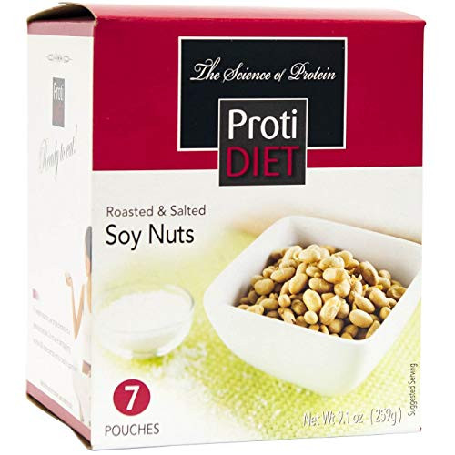 ProtiDiet Soy Nuts _ Roasted  and  Salted _7 Box_ _ High Protein 15g _ Low Carb _ High Fiber
