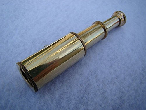 Rustic  and  Primitive Crafting Supplies _B_ Manufactured to Look Antique Brass Pocket Telescope _ Mini Hand Held Pirate Spyglass _ Nautical Maritime Inspiration for A Project