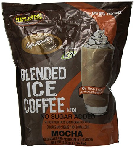 DaVinci Blended Ice Coffee Mix_ No Sugar Added Mocha_ 3 Pound Bag