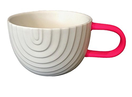 2018 Starbucks Hot Pink Handle " Rainbow " Valentine Mug, 12 fl oz.