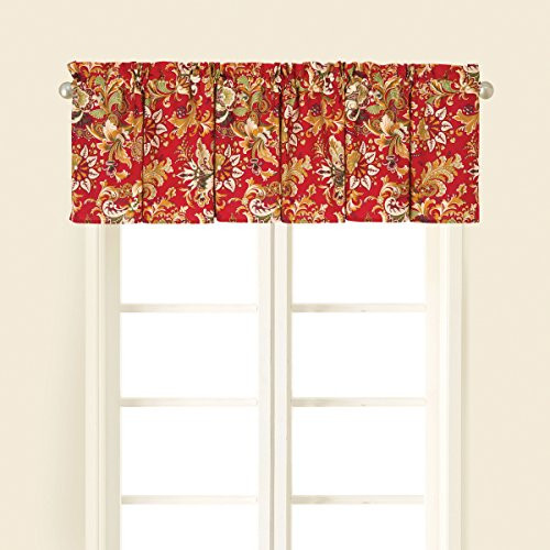 C and F Home 15.5x72 Inches_ Jocelyn Red Valance