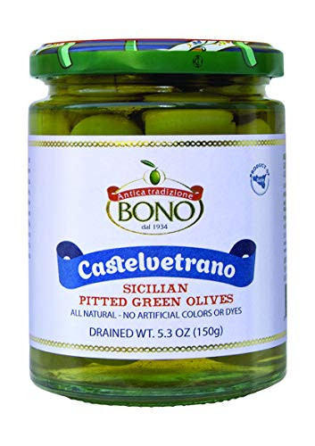 BONO Sicilian Castelvetrano Pitted Green Olives. 3 pack