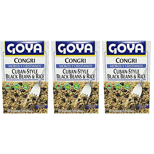 Goya Congri Moros y Cristianos _ Cuban Style Black Beans  and  Rice _3 Pack_ Total of 21oz_