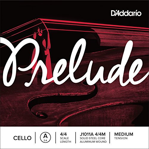 D'Addario Prelude Cello Single Aluminum Wound A String_ 4 4 Scale_ Medium Tension