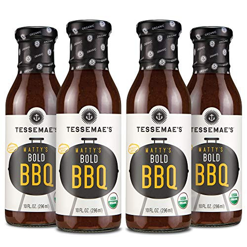 Tessemae's 'Matty's' Bold BBQ Sauce_ Whole30 Certified_ Keto Friendly_ USDA Organic_ 10 oz. bottles _4_Pack_