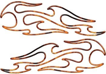 Tribal Pin Stripe Flames Inferno _ 2.5 inch  h x 8 inch  w