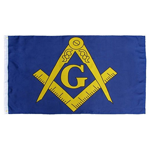 K's Novelties 3x5 Freemason Flag Blue and Gold Mason 3x5 House Grommets Nylon Poly