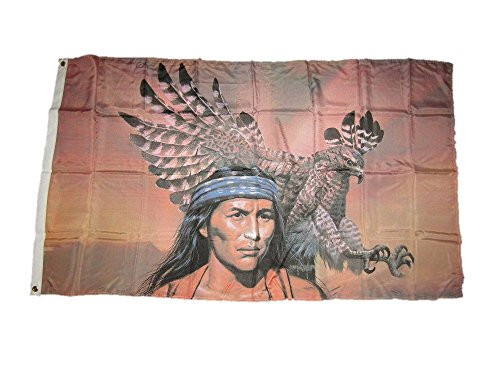 K's Novelties 3x5 Native American Indian Falcon Flag 3x5 Brass Grommets