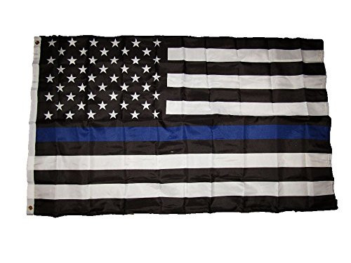 K's Novelties 3x5 USA Police Thin Blue Line Memorial 100D Flag 3x5 Brass Grommets