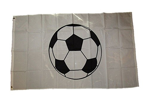 K's Novelties 3x5 Soccer Ball White Flag 3x5 Brass Grommets