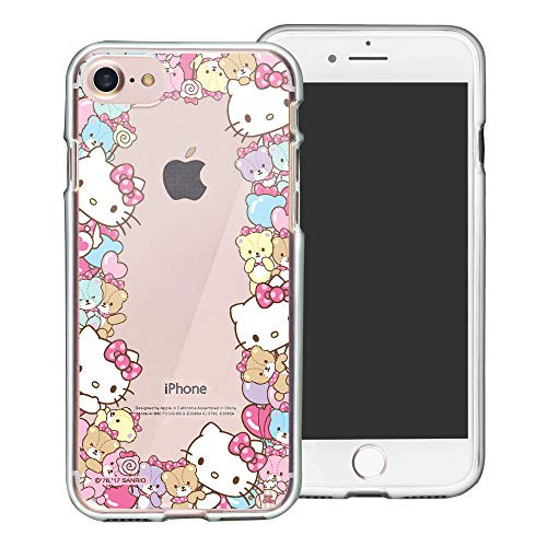 WiLLBee Compatible with iPhone 8 Plus iPhone 7 Plus Case Hello Kitty Cute Border Clear TPU Soft Jelly Cover _ Border Hello Kitty
