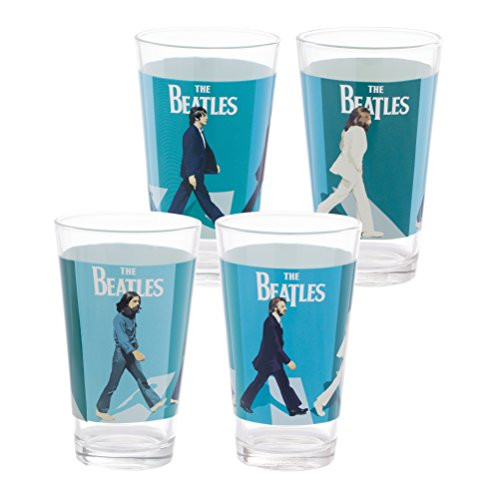 Vandor The Beatles Abbey Road 4 Piece 16 Ounce Glass Set (72012)