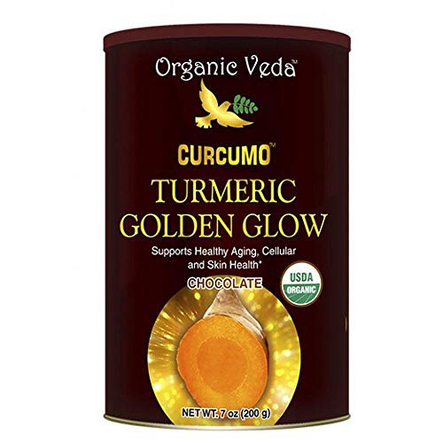 Turmeric Golden Milk Chocolate Tea Powder Herbal Blend for Coffee_ Tea_ and Smoothies _ Makes 40 _ 80 Cups of Turmeric Latte Mix _ Organic Golden Milk Powder with Curcumin 7 oz.