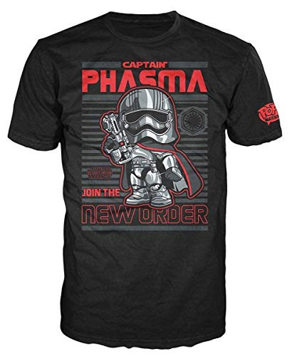 Funko Men's Pop! T_Shirts  Star Wars Ep 7 _ Captain Phasma_ Black_ Small