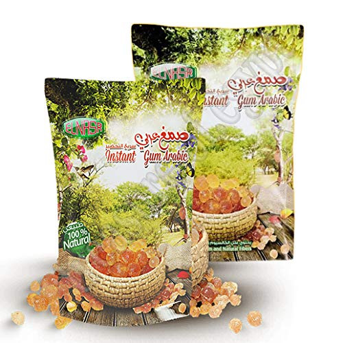 2 Packs of Elnasr 100 Percent  Natural Instant Gum Arabic Acacia Arabic Gum 300 gm _Powder_ ??? ????