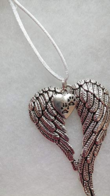 Pet Memorial Guardian Angel Wings with Pawprint Christmas Ornament In Memory Sympathy Gift Pet Memorial Guardian Angel Wings with Pawprint Christmas Ornament In Memory Sympathy Gift